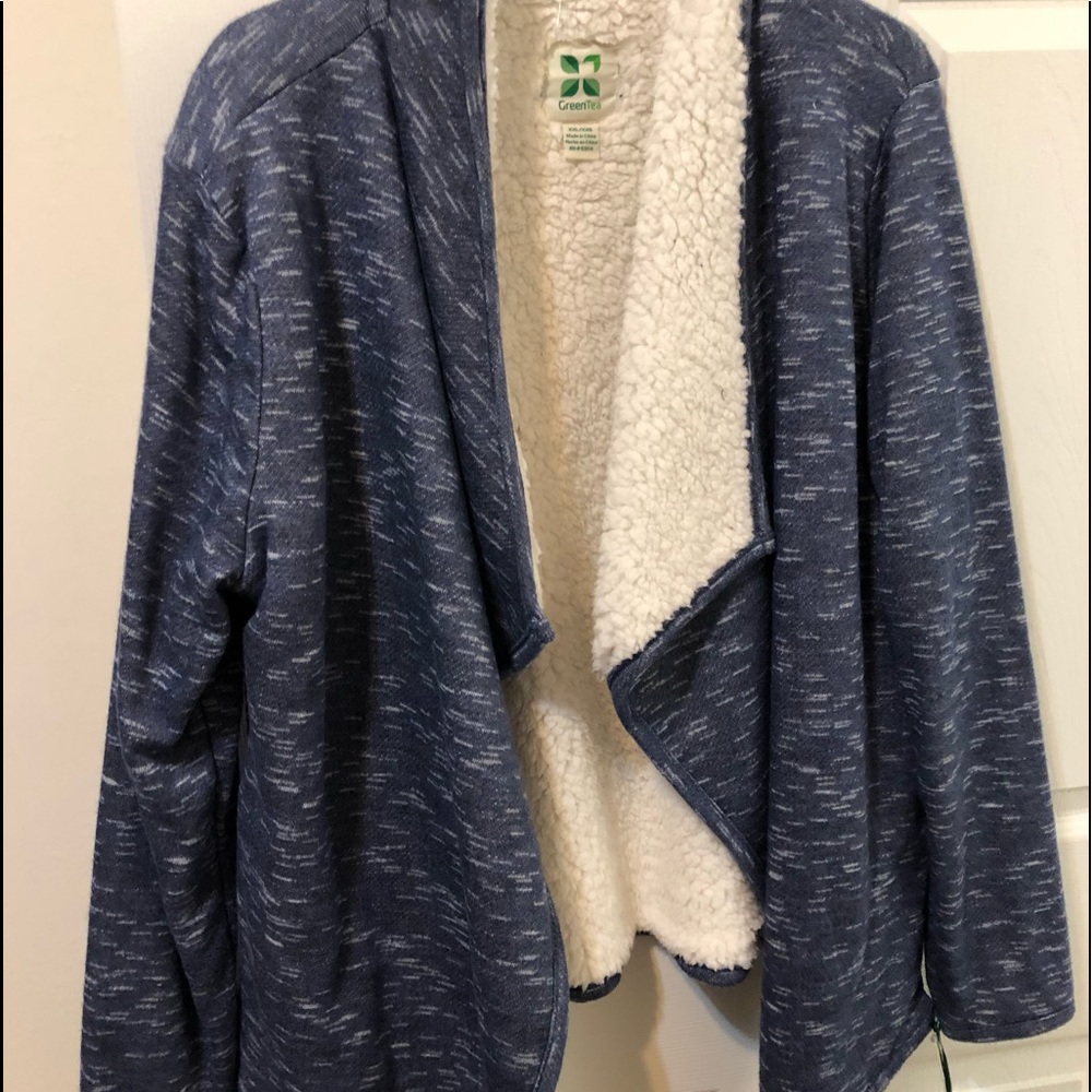 Green tea heather Sherpa wrap